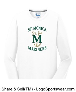 WHITE LONG SLEEVE T-SHIRT WITH STM ANCHOR LOGO Design Zoom