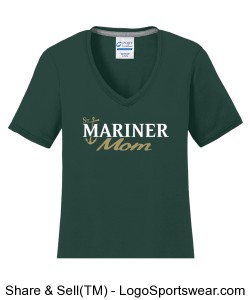 LADIES GREEN V-NECK - MARINER MOM Design Zoom